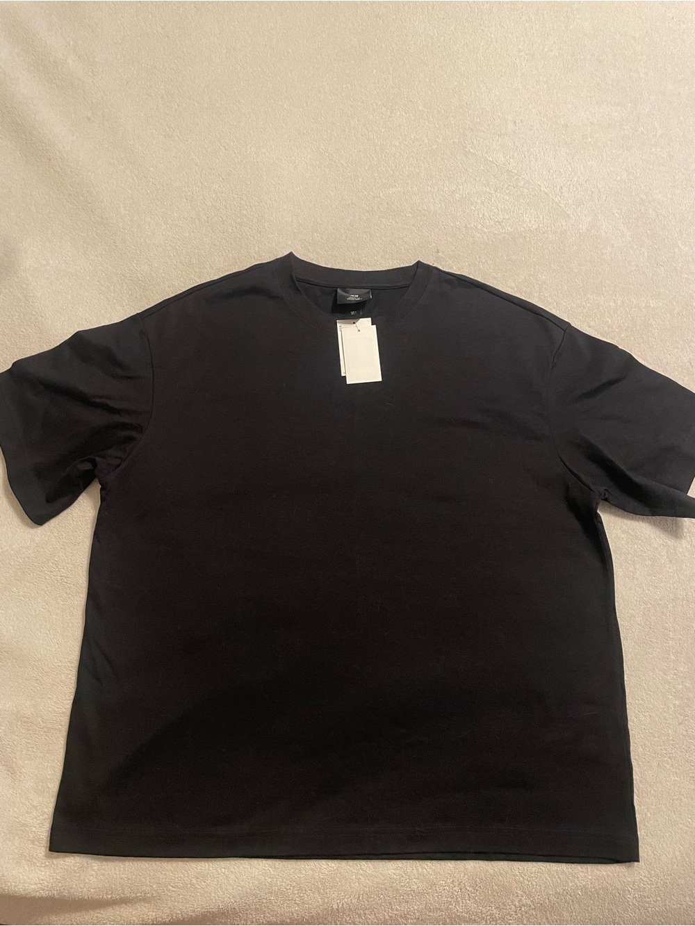 H&M Relaxed Fit Men's Black Crew Neck T-Shirt brand new loose baggy fit y2k 90s